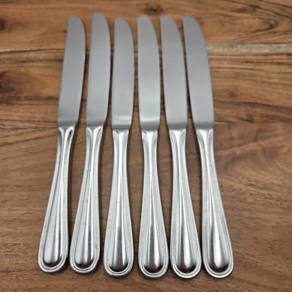 Set Of 6 Wallace Rockport Dinner Knives 18/10 Stainless Steel